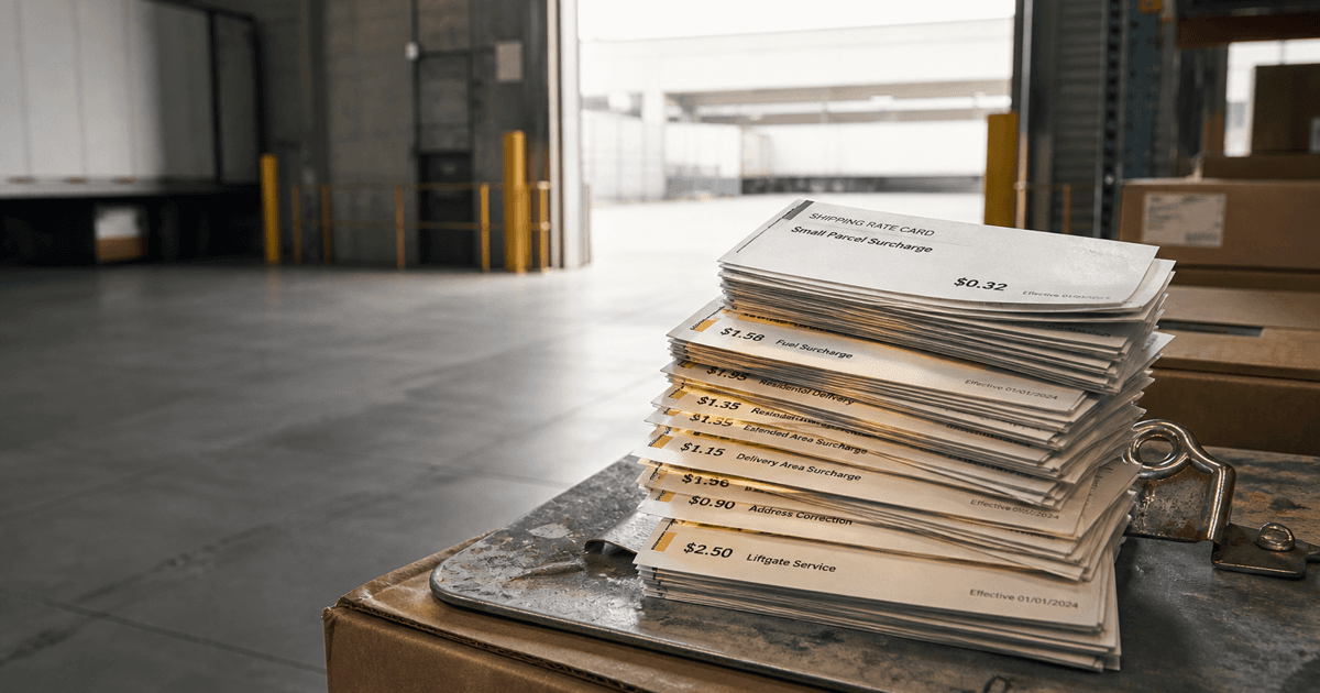 Warehouse packages on a conveyor, illustrating Amazon Q4 peak fulfillment fees